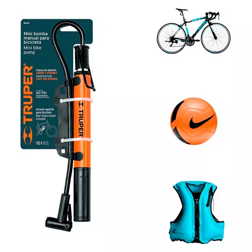 Bomba Aire Inflar Manual Llantas Bicicleta Balones Portatil