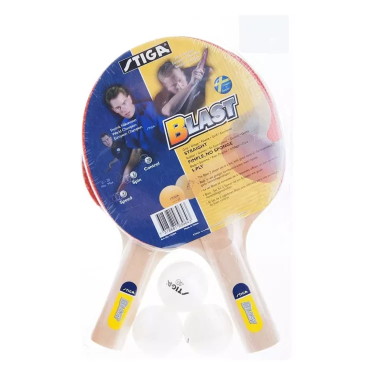 Set Stiga Blast + 2 raquetas + 3 pelotas