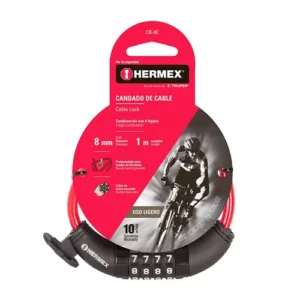 Cadena Seguridad Para Bicicleta 8mm X 1m – Combinación