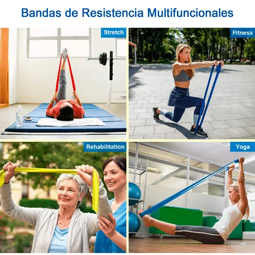 Bandas Elásticas X3 Resistencias Fitness Pilates Gym