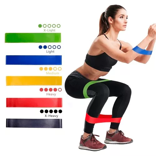 Bandas de resistencia [Juego de 5] Bandas de fitness Bandas de gimnasia  100% látex para musculación, yoga, deportes, gimnasia, etc. Y bolsa de  transporte. JFHHH pequeña