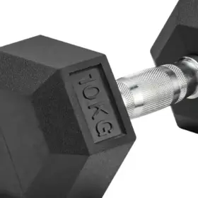 Alternative view of Mancuerna Hexagonal 10 kg - Mango Cromado