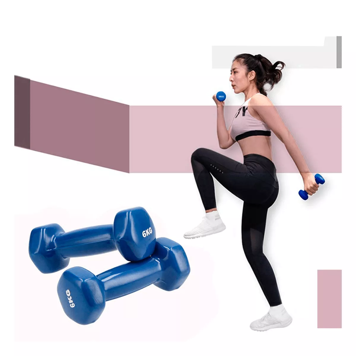 Set de mancuernas de vinyl de 6kg – HIGH END FITNESS