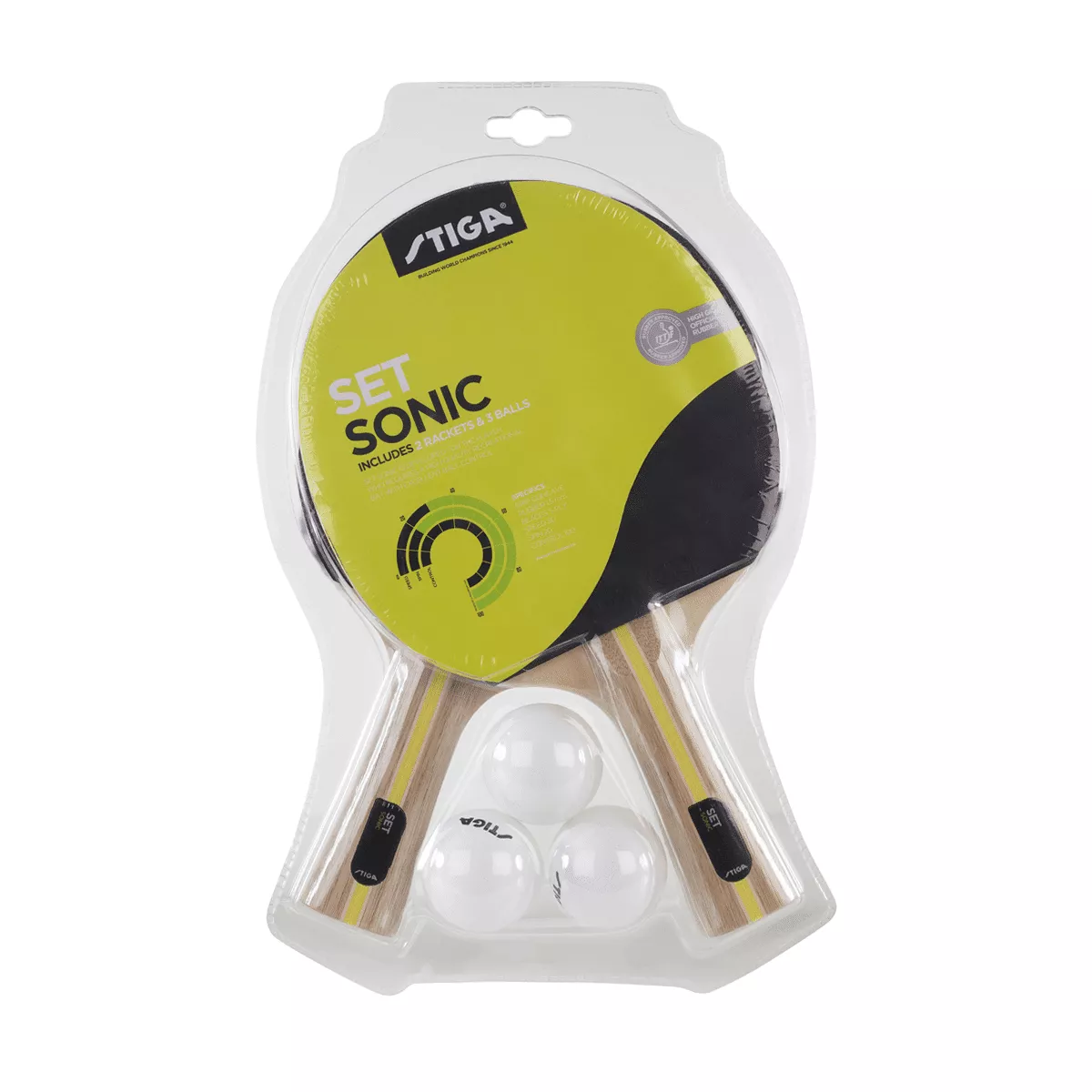 SET DE PING PONG STIGA SONIC (2 PALETAS + 3 PELOTAS) 