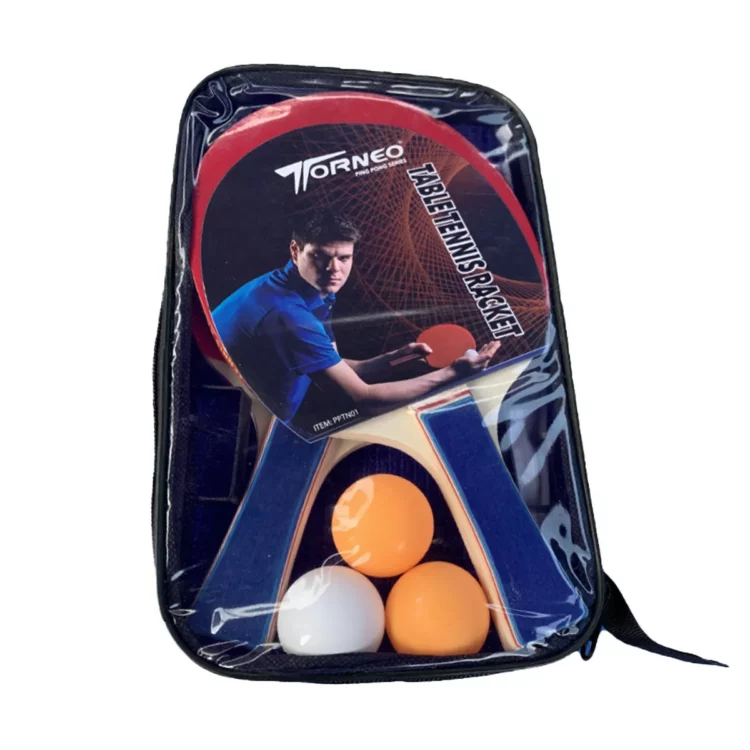 Set de 2 Paletas + Pelotas Ping Pong + Soporte - Torneo