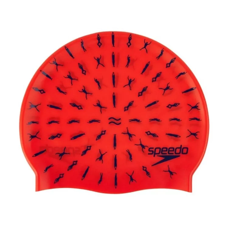 GORRO PARA NATACIÓN SPEEDO SLOGAN PRINT ROJO - JUNIOR