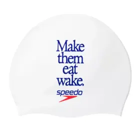 GORRO PARA NATACIÓN SPEEDO SLOGAN PRINTED WHITE - ADULTO