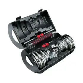 KIT 20KG PESAS CROMADAS CON ADAPTADOR