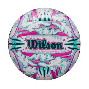 PELOTA DE VOLEY WILSON GRAFFITI PEACE WHITE/PURPLE #5