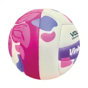 PELOTA PARA VOLEY VINIBALL CUERO COSIDO FLORES #5 - Imagen 2